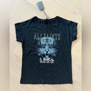 AllSaints Black Tiger Graphic Tee -Clavon Imogen Boy tee